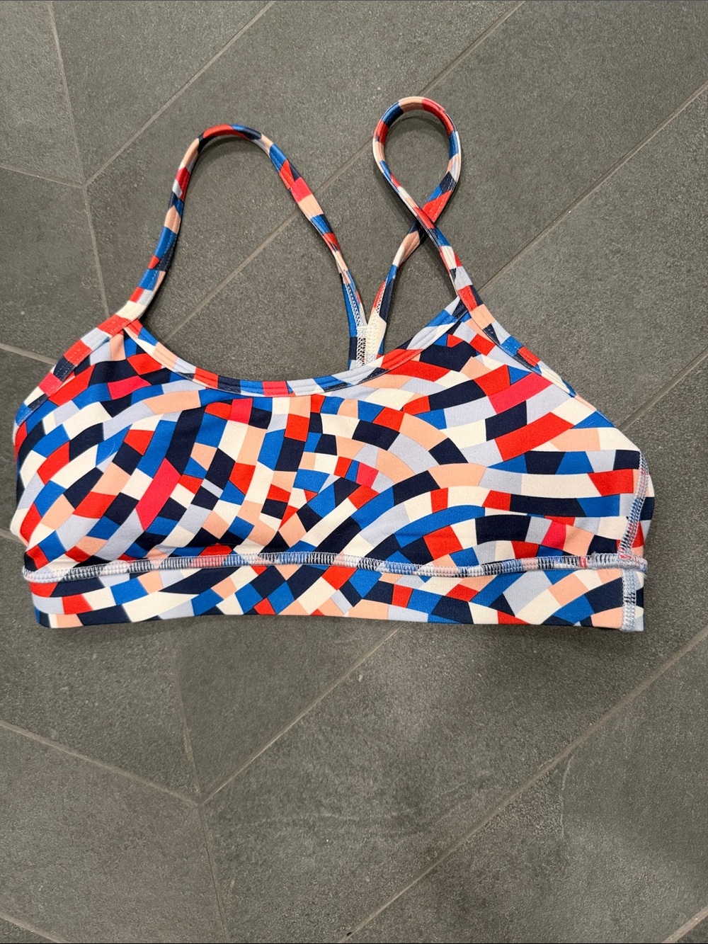 Multi-Color Geometric Print Women's Swim Top